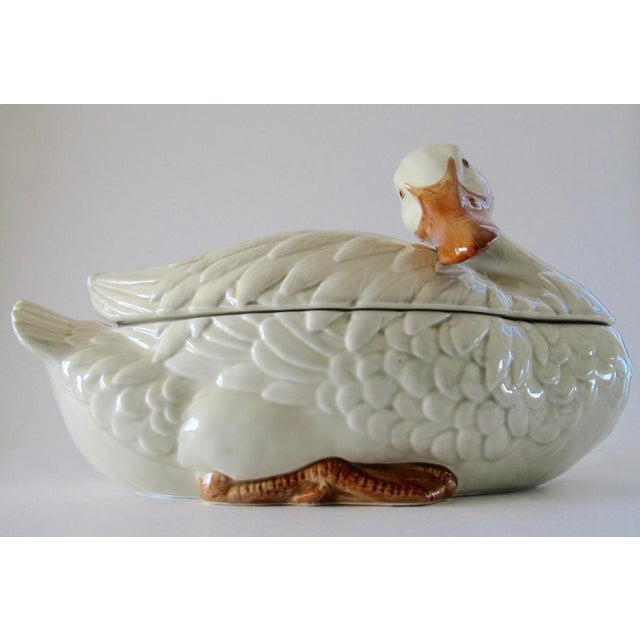 1970 Vintage Fitz and Floyd French Country Lidded Swan Soup Tureen