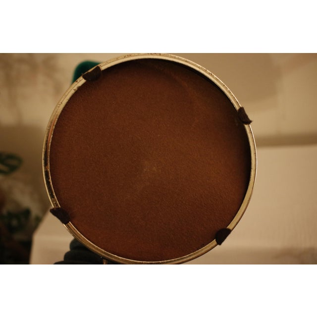 Vintage Ministerial Art Deco Style Brass Banker's Desk Lamp With Emerald Green Shade For Sale - Image 10 of 12