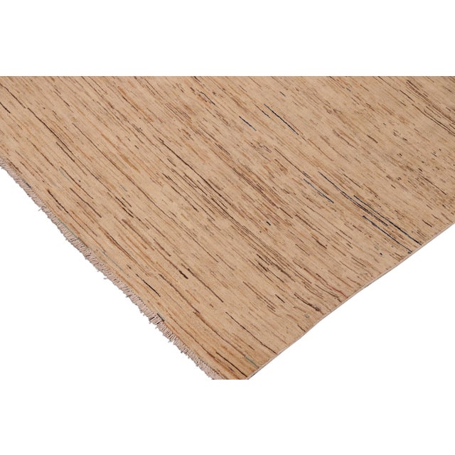 Contemporary Contemporary Gabbeh Beige/Blue Wool Rug - 7'9'' X 9'6'' For Sale - Image 3 of 10