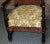 Antique (1920s) High Back Chair has a Tudor Style. The Frame is Wood. Made of Carved Oak with a Stretcher Base. Multicolor...