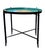 Vintage Chinoiserie-Style Teal and Black Metal Tray Table For Sale - Image 4 of 11