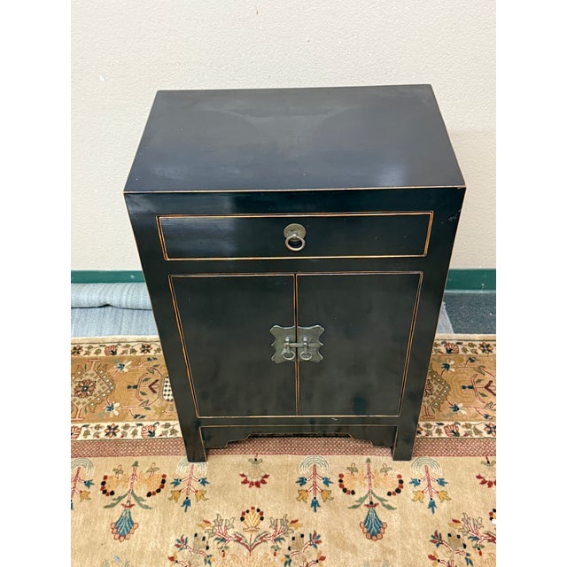 Asian Mini Black Lacquer Chest For Sale - Image 4 of 11