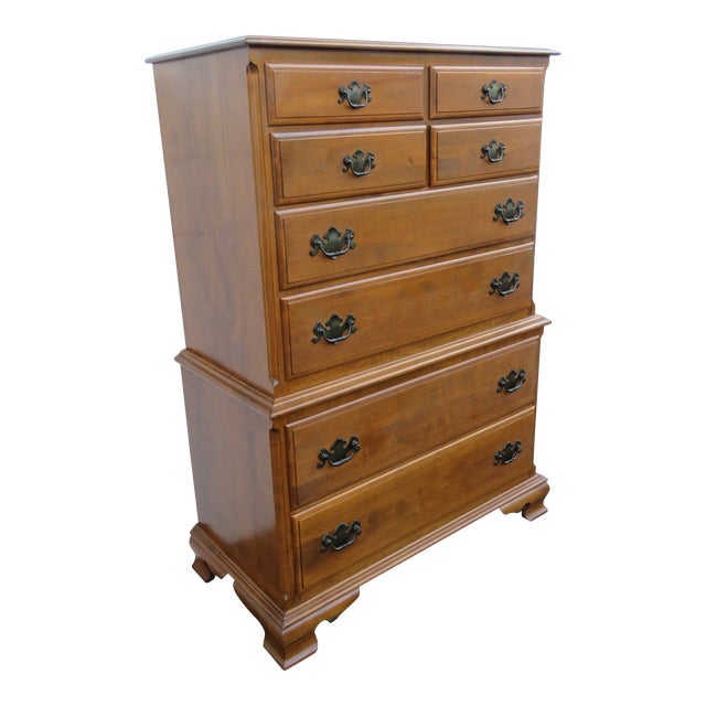 Ethan Allen Solid Maple Tall Chest of Drawers Chairish