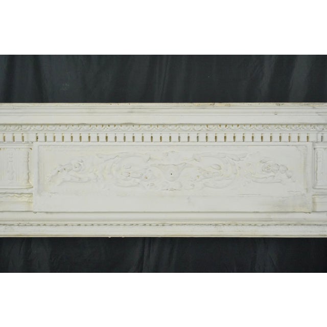 Mid 20th Century Antique Federal White Wooden Fireplace Mantel For Sale - Image 5 of 13