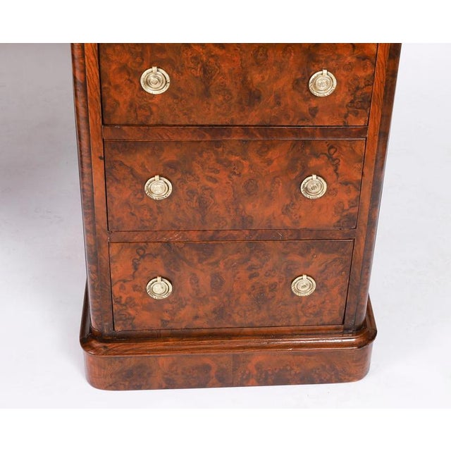 Antique Victorian Burr Walnut Twin Pedestal Desk, 19th Century For Sale - Image 16 of 18