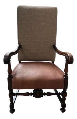 Vintage Ralph Lauren Style Upholstered High Back Armchair