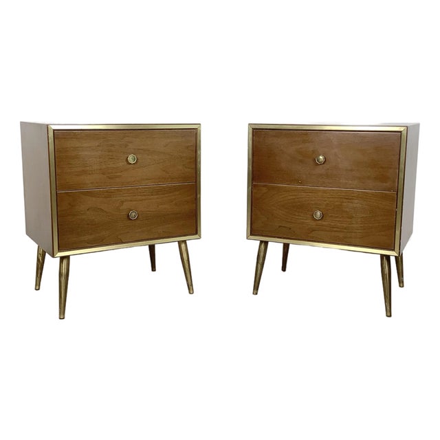 Mid-Century Two Drawer Nightstands For Sale