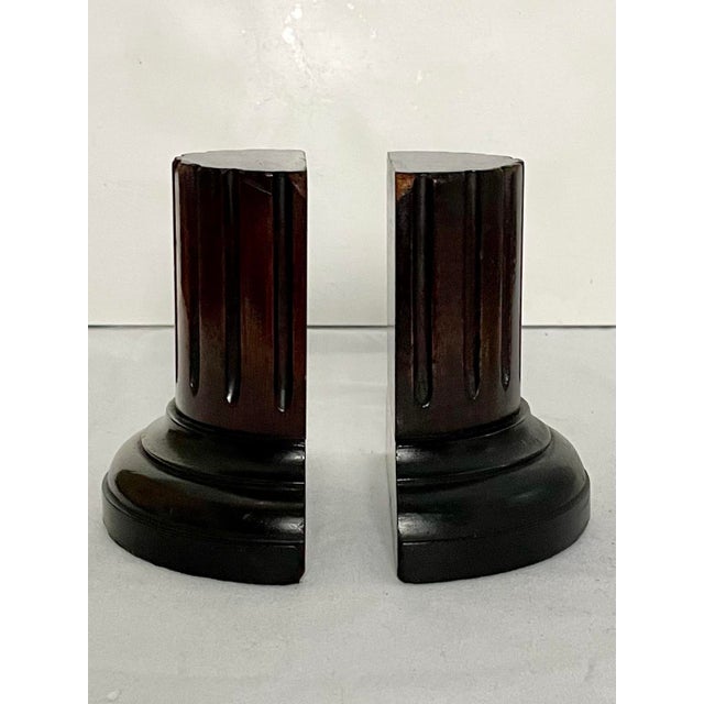 1920s Roman Column Pillar Mahogany Bookends Chairish