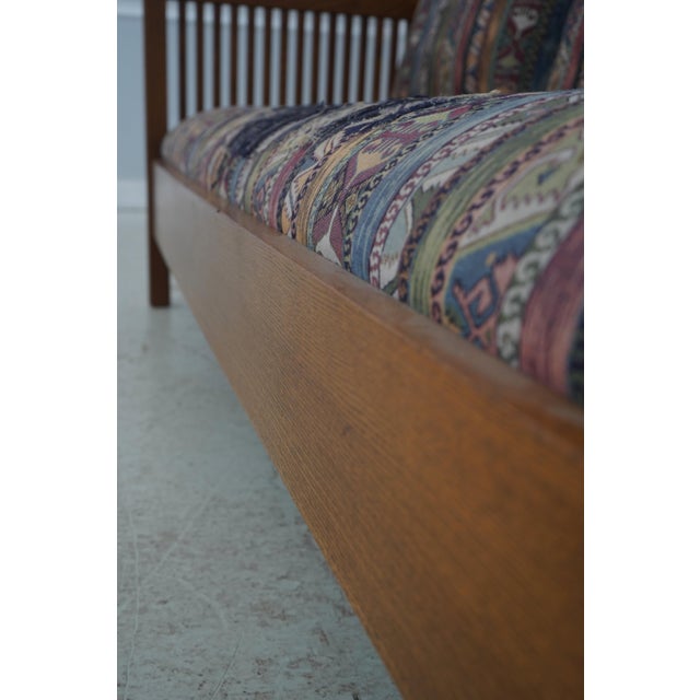 Stickley Mission Oak Upholstered Sofa Settee For Sale - Image 12 of 18