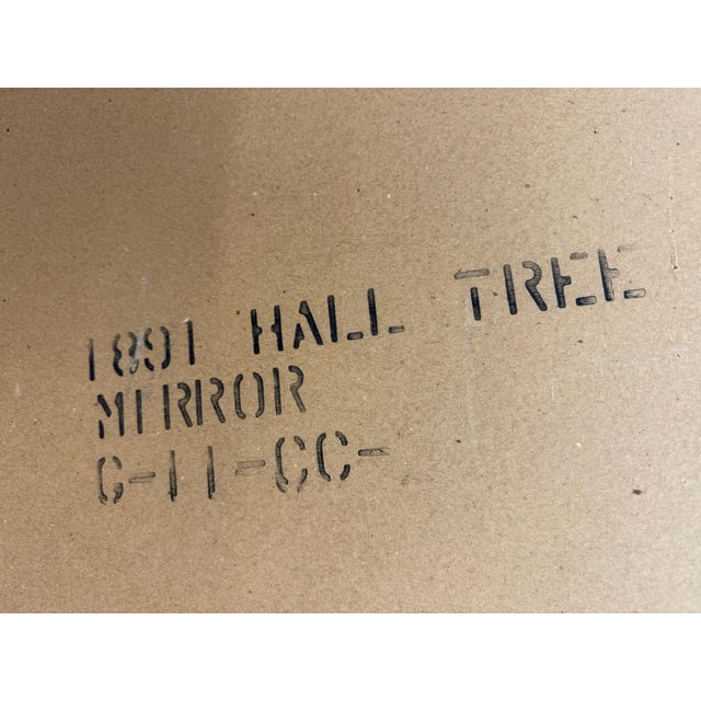 Vintage Late 20th Colonial Revival Style Traditional Style Century Oak Hall Tree For Sale - Image 10 of 11