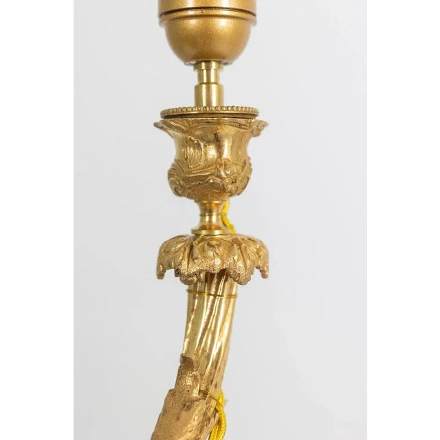 Bronze Table Lamp in Marble, 1880s For Sale - Image 9 of 11