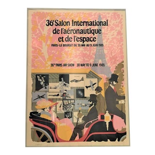 1985 Original French Aviation Poster: Paris Air Show - 36e Salon International De L’aéronautique Et De L’espace (Le Bourget) For Sale