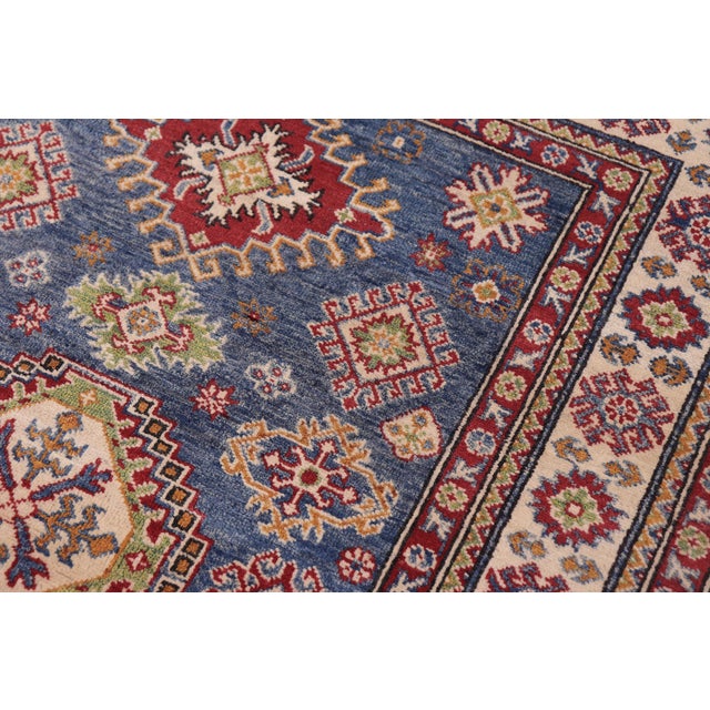1990s Rustic Kazak Southwestern Light Blue Wool Rug - 4'2''x6'0'' For Sale - Image 5 of 10