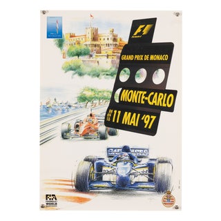Vintage Monaco Grand Prix Motorsport Poster, 1997 For Sale