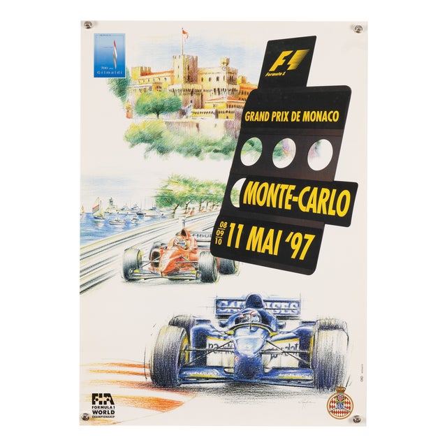 Vintage Monaco Grand Prix Motorsport Poster, 1997 For Sale