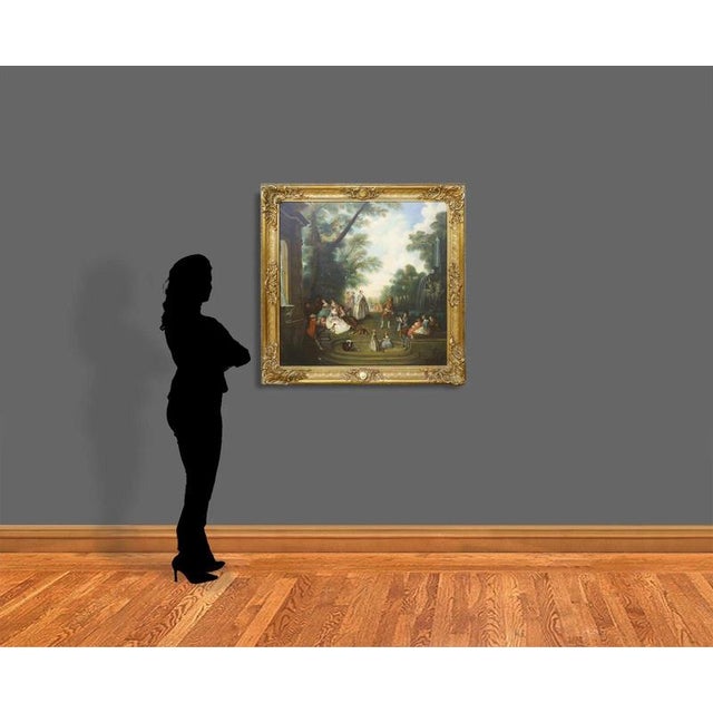 2000 - 2009 Fête Galante, Late 19th Century, Oil Painting on Canvas, Framed For Sale - Image 5 of 6