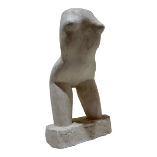 1960s Larry Mohr Signed Plaster Figurative Sculpture Abstract Torso Modernist Study For Sale