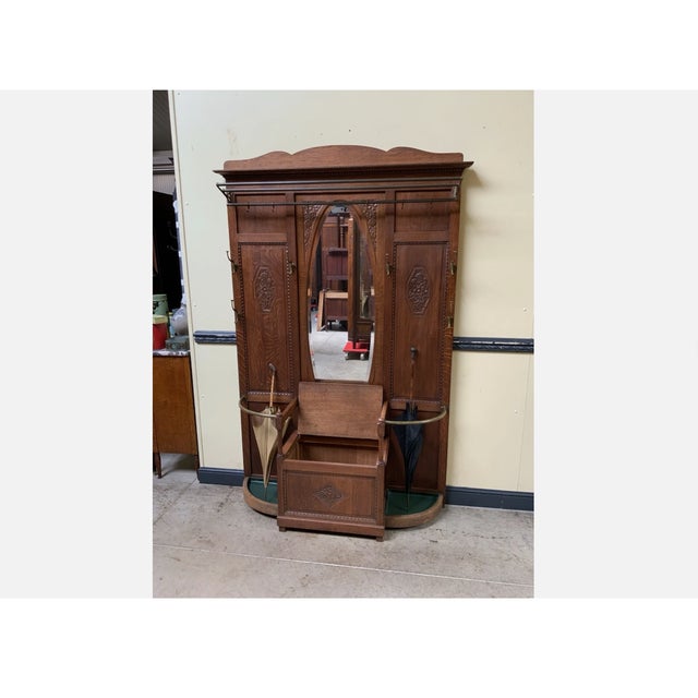 Vintage Wardrobe with Storage Bench, 1930 For Sale - Image 3 of 11