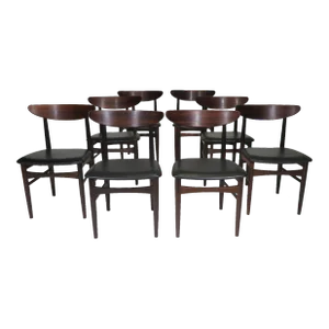 Mid 20th Century E.W Bach Danish Rosewood Dining Chairs - Set of 8