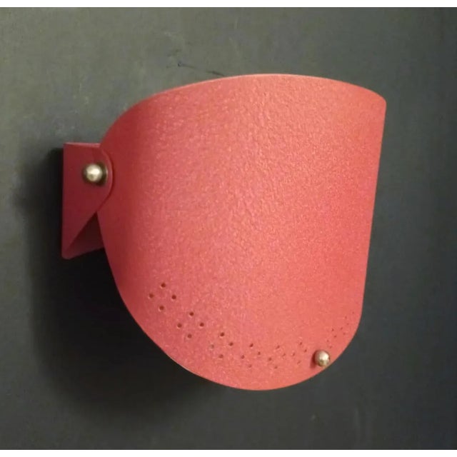 1960s Mid 20th Century Italian Red Sconces - a Pair For Sale - Image 5 of 12