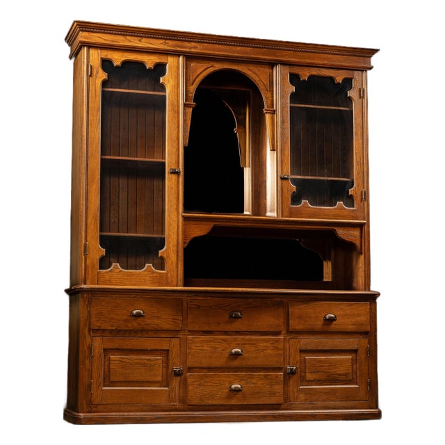Antique Oak Farmhouse Hutch For Sale