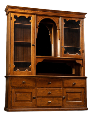Antique Oak Farmhouse Hutch