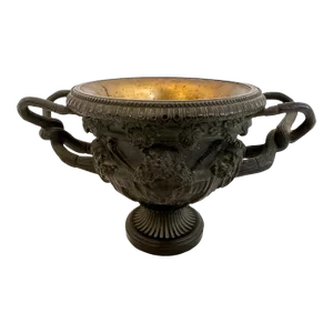 Grand Tour Italian Neoclassical Patinated Bronze Urn Warwick Vase