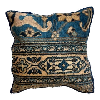 Pillow W/Antique Persian Rug Fragment, 1'4' X 1'4" For Sale