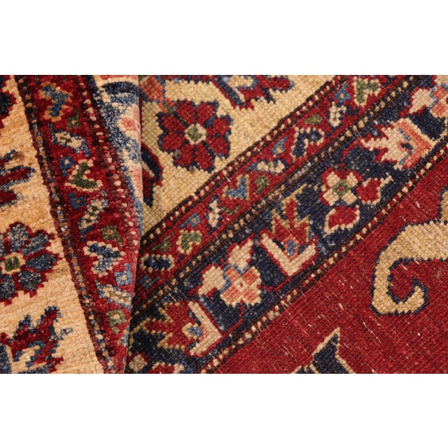 Beige Tribal Super Kazak Red/Beige Wool Rug - 7'8'' X 11'2'' For Sale - Image 8 of 10