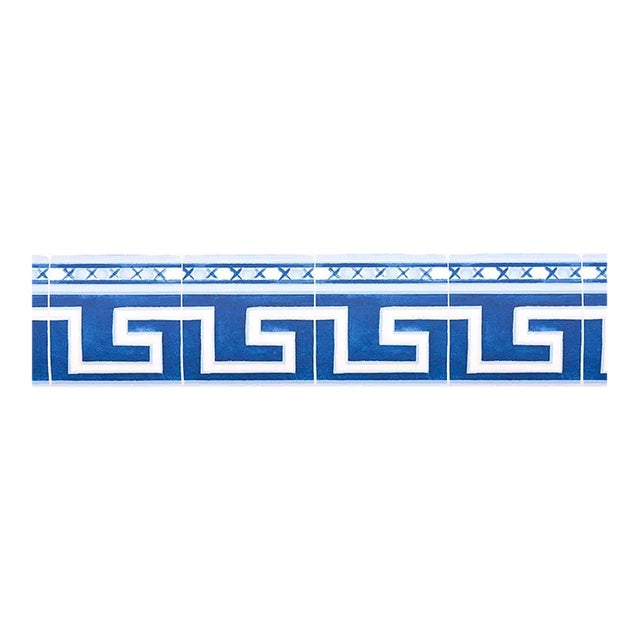 Sample - Schumacher X Mary McDonald Azulejos Border in Azure For Sale