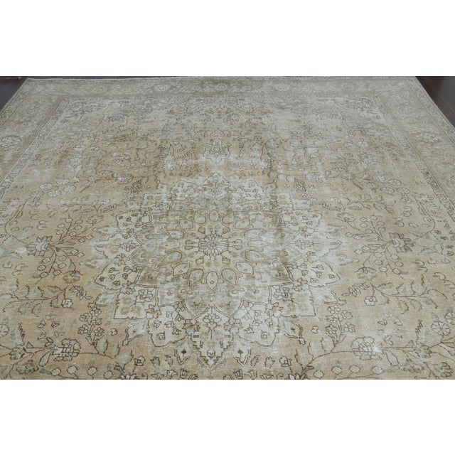 Textile 1970s Vintage Persian Handmade Wool Cotton Orange Area Rug For Sale - Image 7 of 11