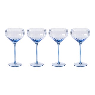 Malden 4-Piece Set Optic Cocktail Glasses, Cocktail Blue For Sale