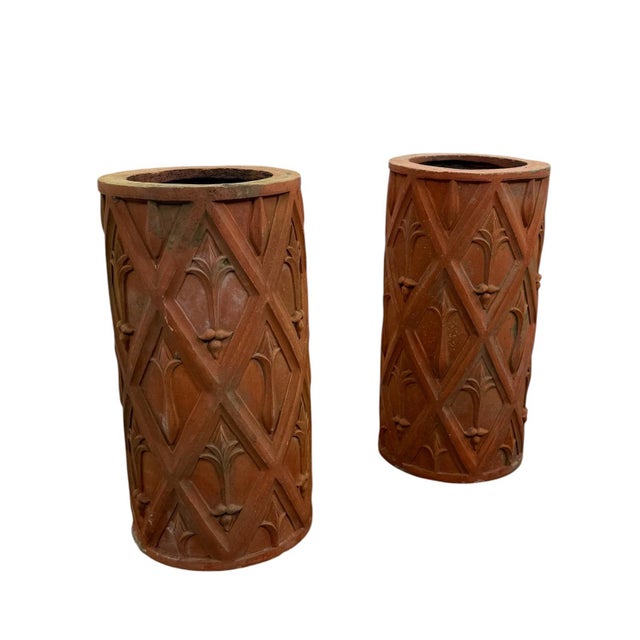 Antique French Terracotta Chimney Pots, 1890s, Set of 2 For Sale - Image 10 of 10