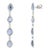 4.38ct Sapphire & Diamond Dangle Earrings in 14k White Gold- 2 Pieces For Sale