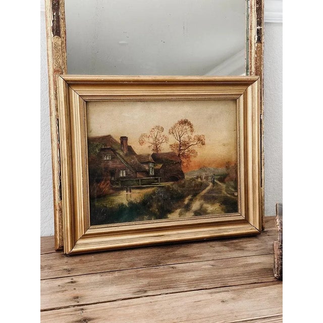 Impressionist Original Antique European Oil Painting, Rural Cottage Scene by R.nolde For Sale - Image 3 of 6