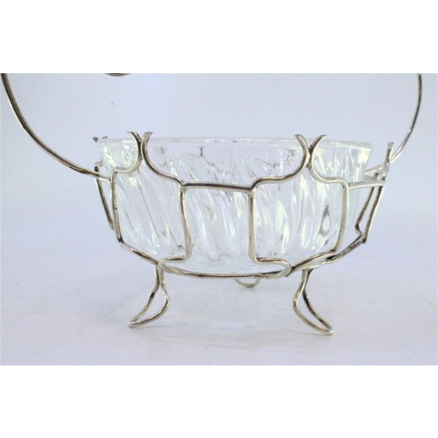 Silver and Cut Glass Candy Box with Feet For Sale - Image 3 of 7