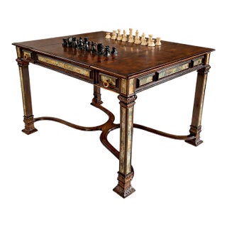 Theodore Alexander Pollard Burl Game Table – Chess, Checkers and Backgammon For Sale