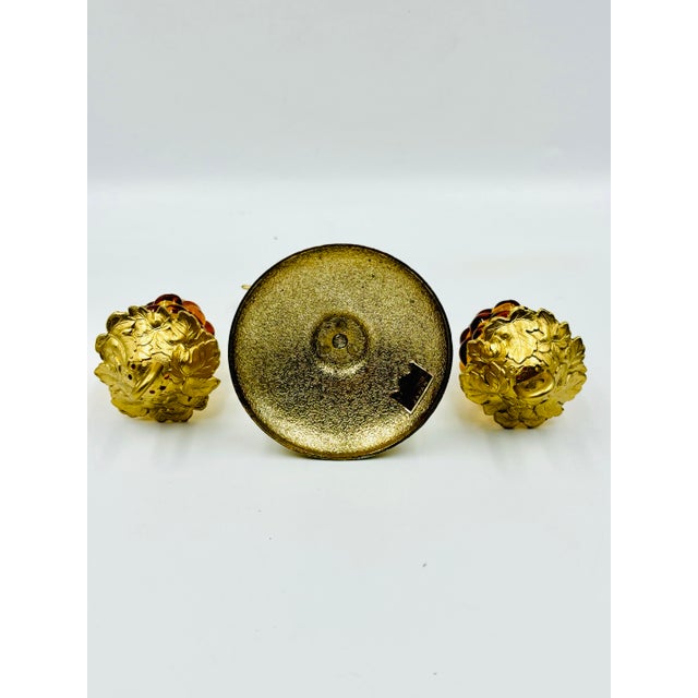 Mid 20th Century Taj Importing Co. Golden & Amber Glass Hanging Grapes Salt & Pepper Shakers For Sale - Image 9 of 12