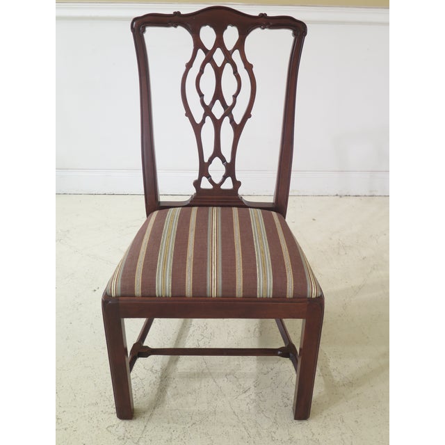 1990s Vintage Hickory Chair Co Mahogany Chippendale Dining Chairs- Set