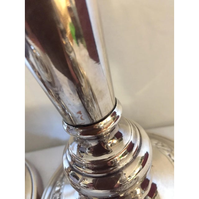 Silver 19th Century English George IV Sheffield Plate Round Base Candlesticks - Set of 4 For Sale - Image 8 of 9
