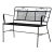 Vintage Woodard Style Wrought Iron Mesh Patio Bench For Sale