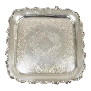 Mid 20th Century Webster Wilcox International Silver 7228 Joanne Square Serving Platter Tray For Sale
