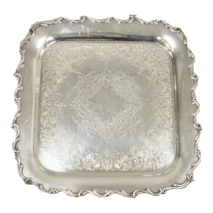 Mid 20th Century Webster Wilcox International Silver 7228 Joanne Square Serving Platter Tray