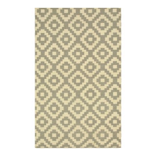 5x8 Ava Quinn Multicolor Geometric Contemporary Handknotted Wool Nan Carpet Rug For Sale