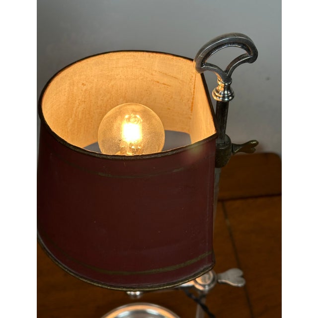 19th Century Quinquet Lamp in Silvered Metal, 1890s For Sale - Image 3 of 14