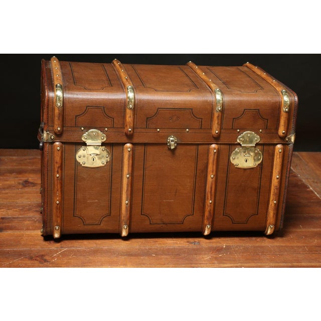 Curved Mail Trunk with Key, 1920s For Sale - Image 11 of 11