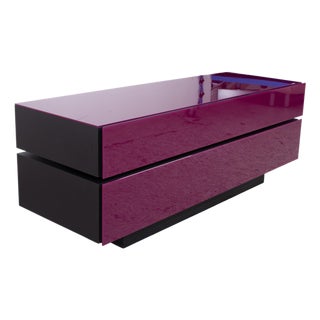 Red and Black High Gloss Glass Brick Sideboard from Spectral For Sale