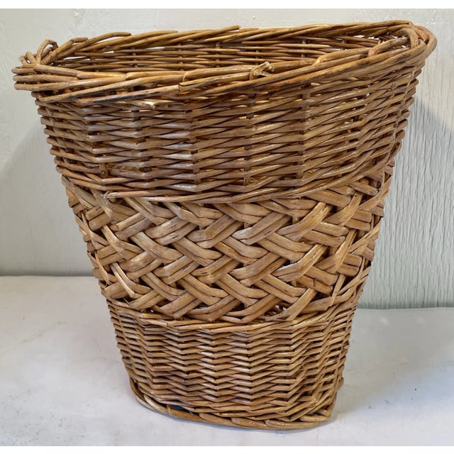Vintage Wicker Trash Can For Sale In Dallas - Image 6 of 8