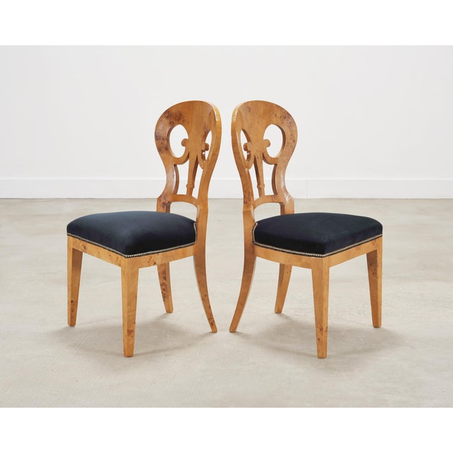 Wood Set of Twelve Viennese Biedermeier Style Burlwood Dining Chairs For Sale - Image 7 of 18