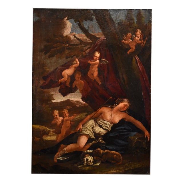 Guillaume Courtois / Il Borgognone, Diana & Cupid, 1650, Oil on Canvas For Sale